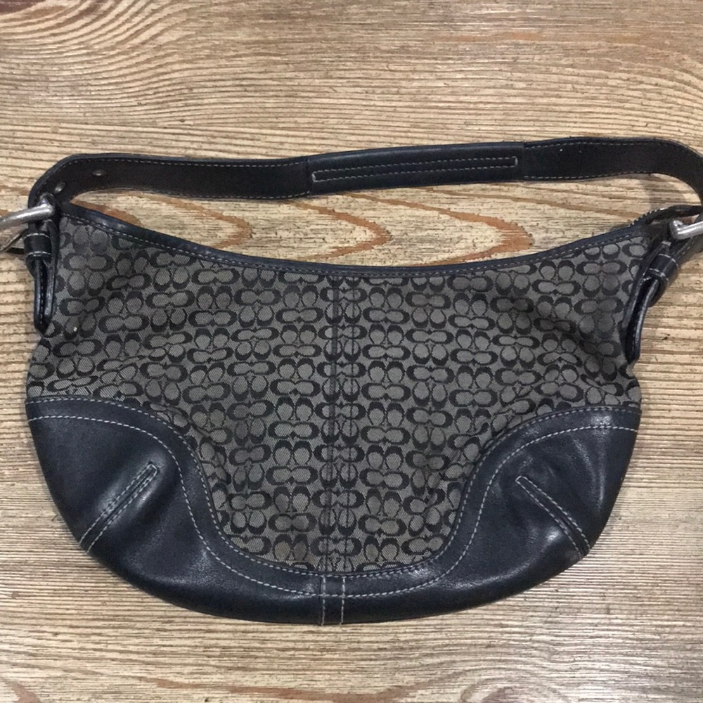 Authentic black shoulder Coach purse